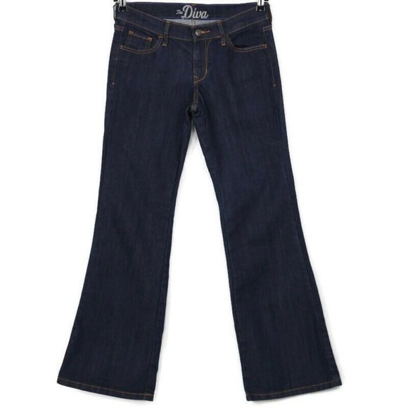 Old Navy‎ The Diva Boot Cut Flare Jeans Stretch Dark 4 x 32 Regular - Picture 2 of 9